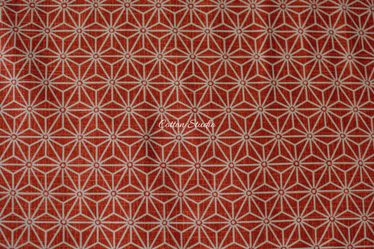 Asanoha Hemp Flowers Medium Red Japanese Fabric
