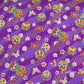 Temari Ball Butterfly Sakura on Purple with Metallic Gold Japanese Fabric
