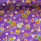 Temari Ball Butterfly Sakura on Purple with Metallic Gold Japanese Fabric