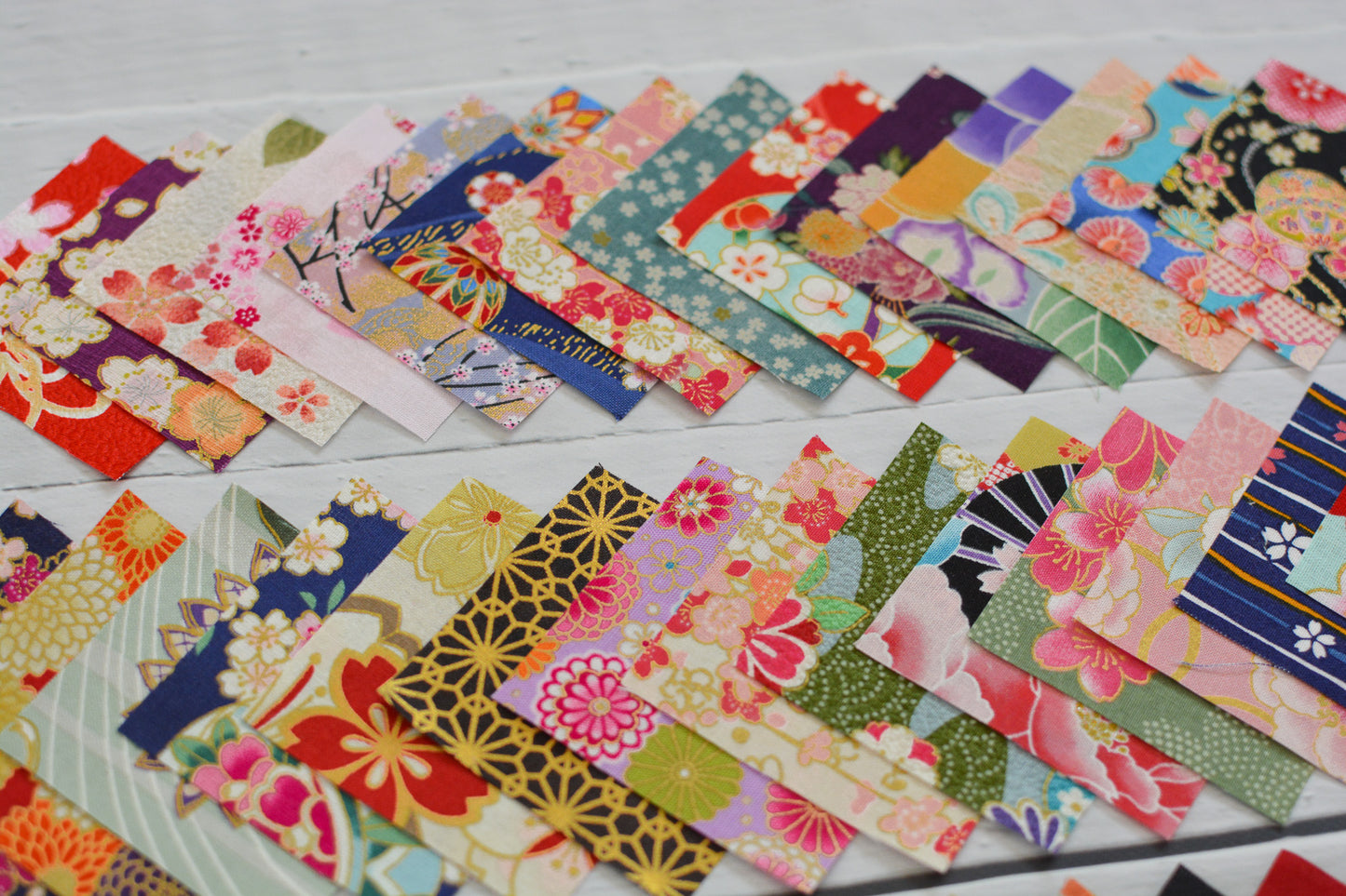 Japanese Fabric Mini Charm Pack 3" x 3" squares - 42 pieces assortment of all different prints