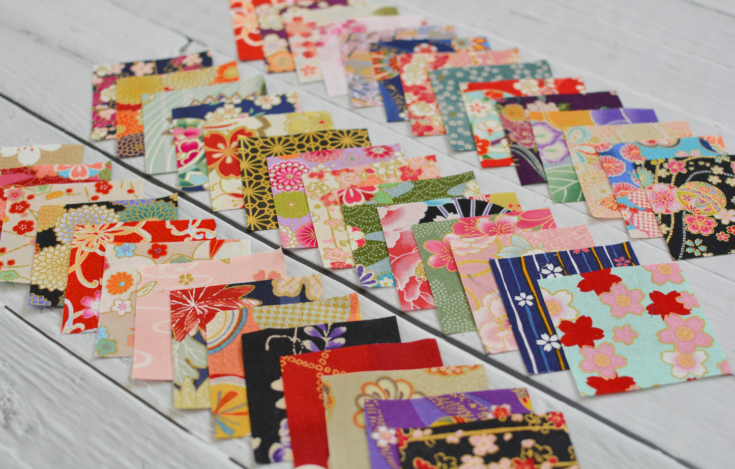 Japanese Fabric Mini Charm Pack 3" x 3" squares - 42 pieces assortment of all different prints
