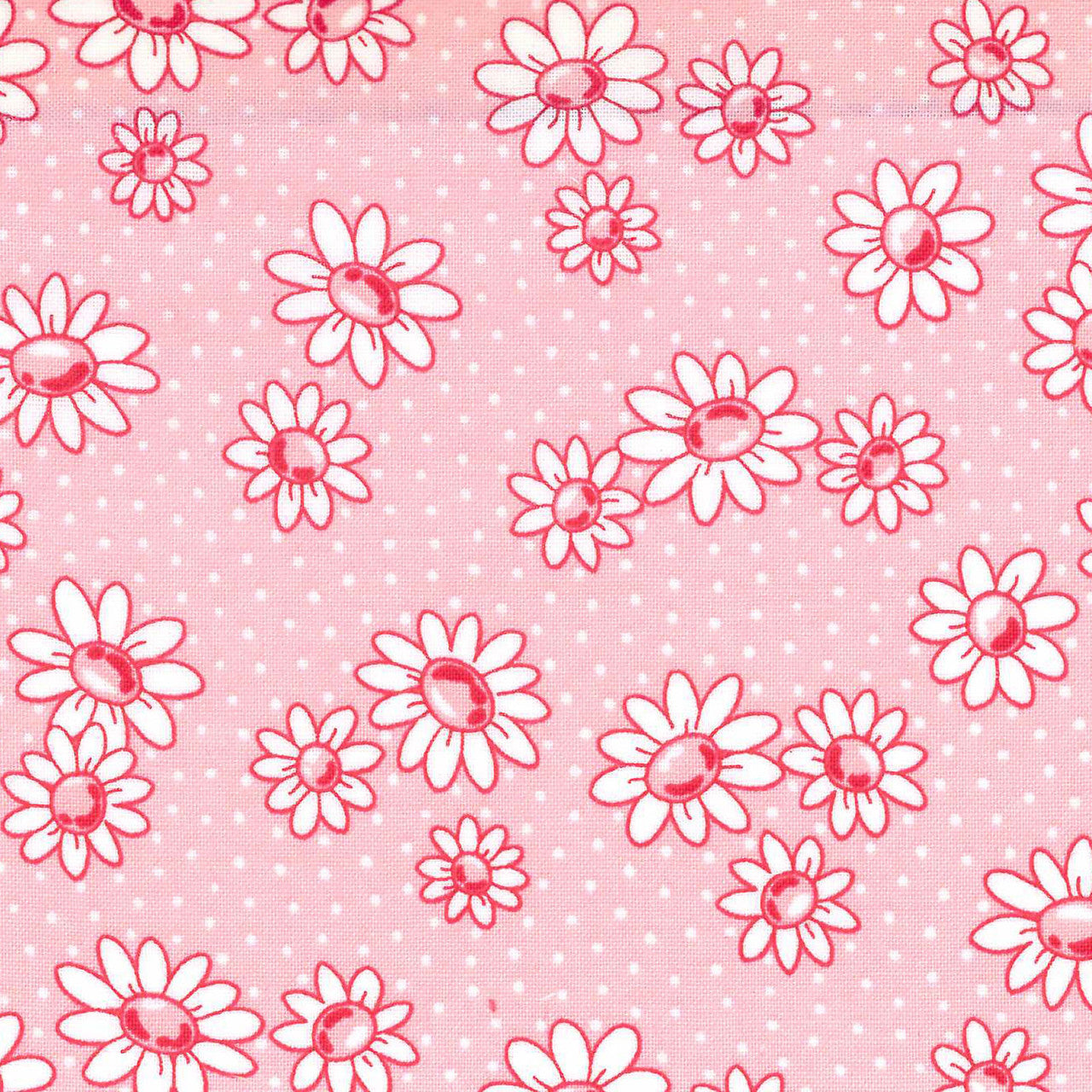 Japanese Fabric Happy Message 30's Flowers Pink