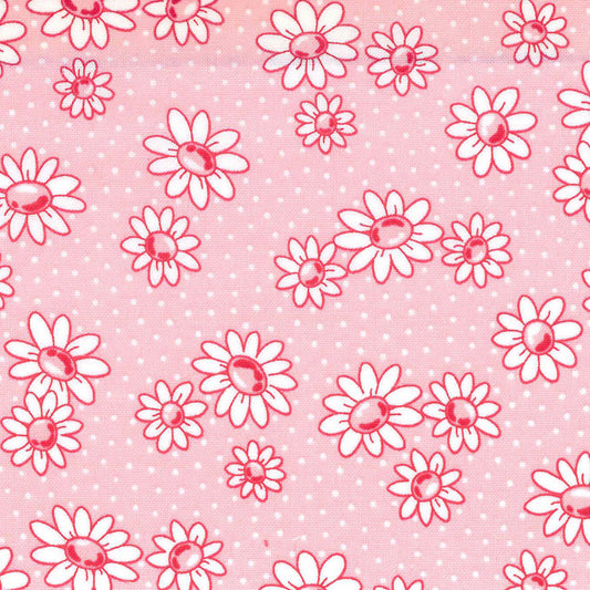 Japanese Fabric Happy Message 30's Flowers Pink