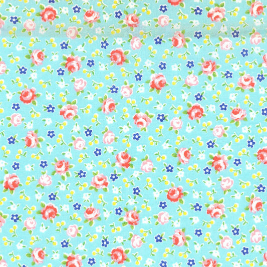 Japanese Fabric Happy Message 30's Blue