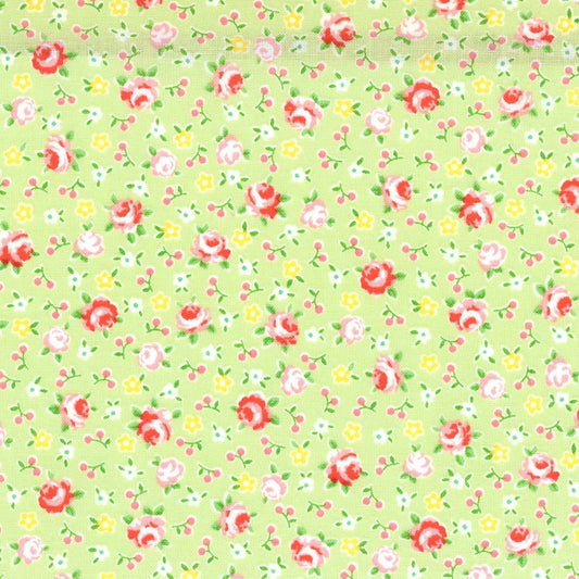 Japanese Fabric Happy Message 30's Green