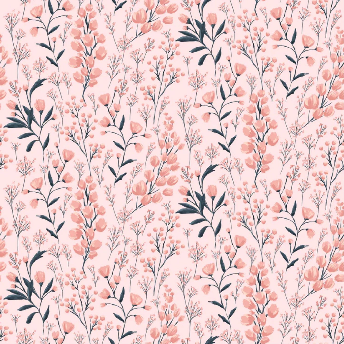 Painted Blossoms Field of Dreams Pink Poppie Cotton Fabric