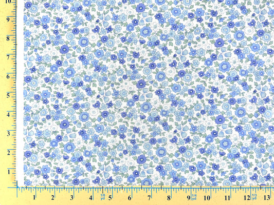 Sevenberry Blue Flower Garden Broadcloth Japanese Fabric