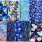 Assortment of Japanese Fabric Fat Quarter Set Blue 1