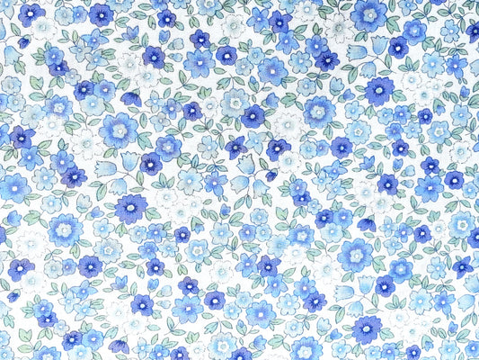 Sevenberry Blue Flower Garden Broadcloth Japanese Fabric