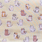 Kawaii Cats Yellow Japanese Fabric