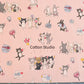 Kokka Funny Cats Pink Kawaii Japanese Fabric