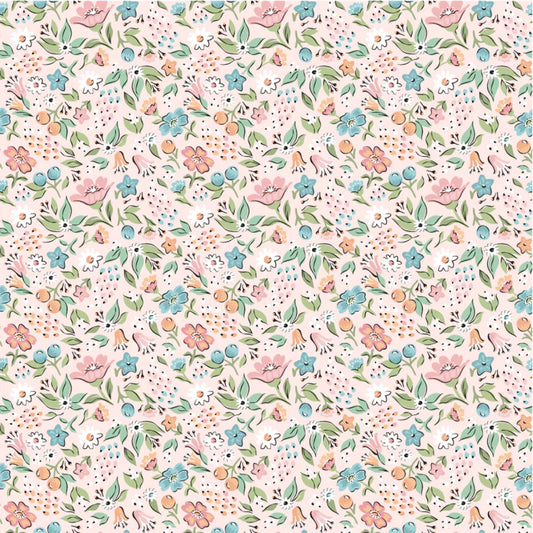 Garden Party Freshly Picked Blush Poppie Cotton Fabric