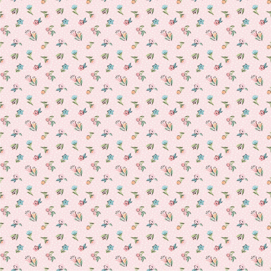 Garden Party Mini Blossoms Blush Poppie Cotton Fabric