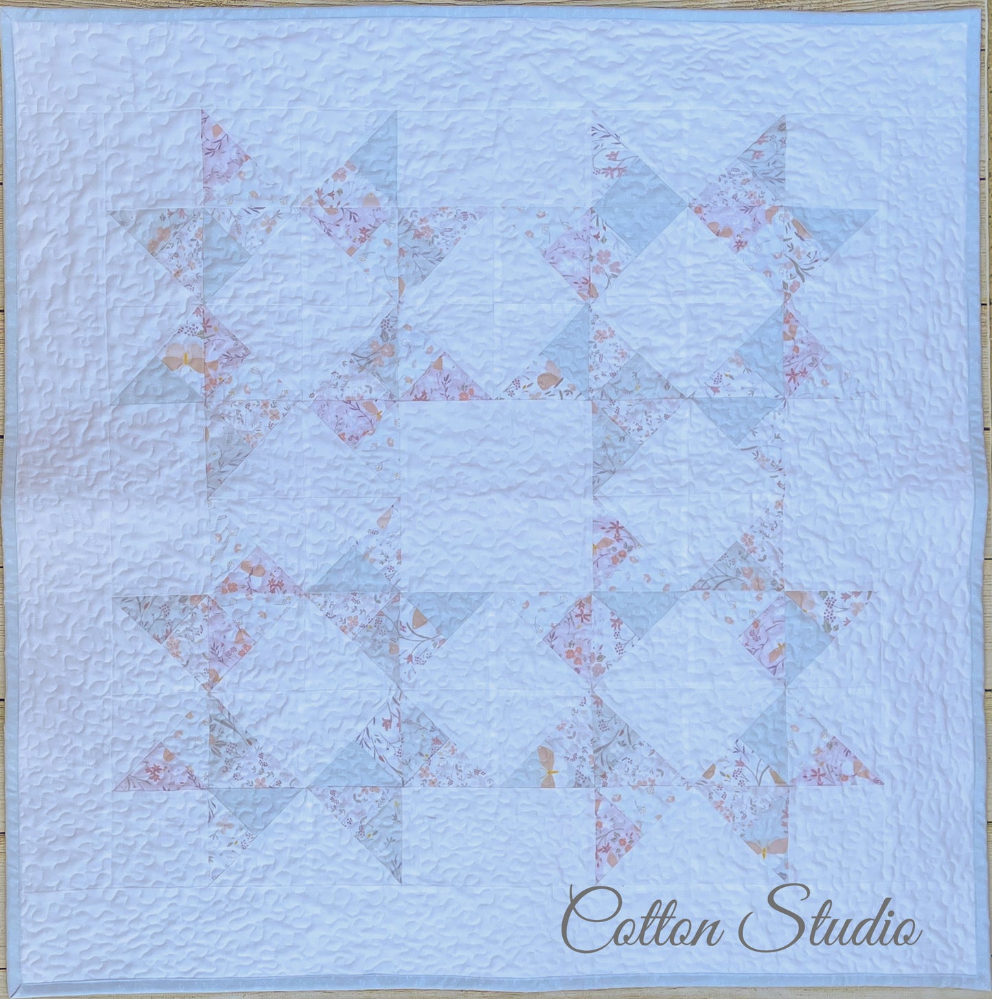 Precut Baby Quilt Kit Cotton Candy Low Volume with Pattern