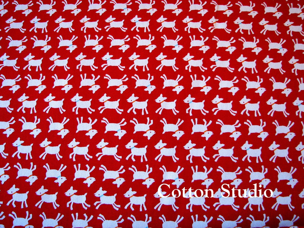 Baby Goat Red Oxford Cotton Fabric by Cosmo