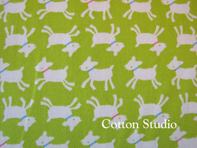 Baby Goat Lime Green Oxford Cotton Fabric by Cosmo