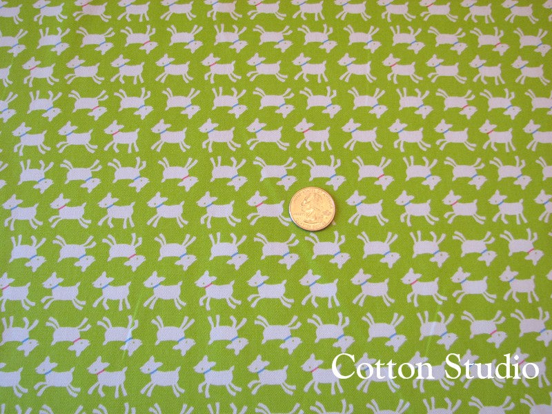 Baby Goat Lime Green Oxford Cotton Fabric by Cosmo