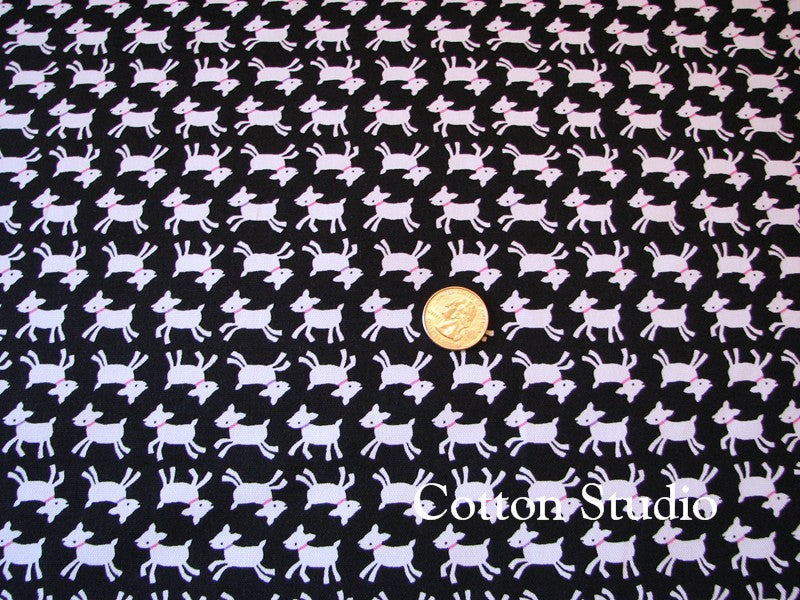 Baby Goat Black Oxford Cotton Fabric by Cosmo