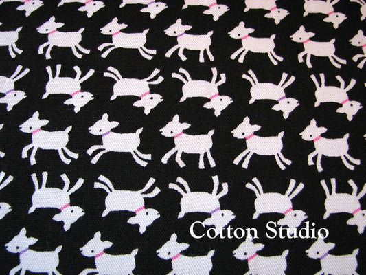 Baby Goat Black Oxford Cotton Fabric by Cosmo