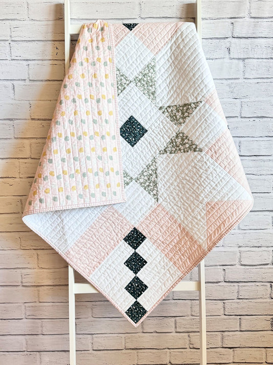 Super Star Quilt Kit Lap Size 48" x 48" - Sweet Little Friends Girl