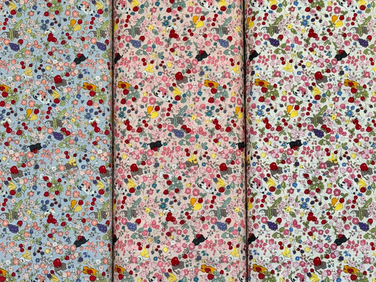 Cotton Kobayashi Cats Flowers and Fruits Japanese Fabric