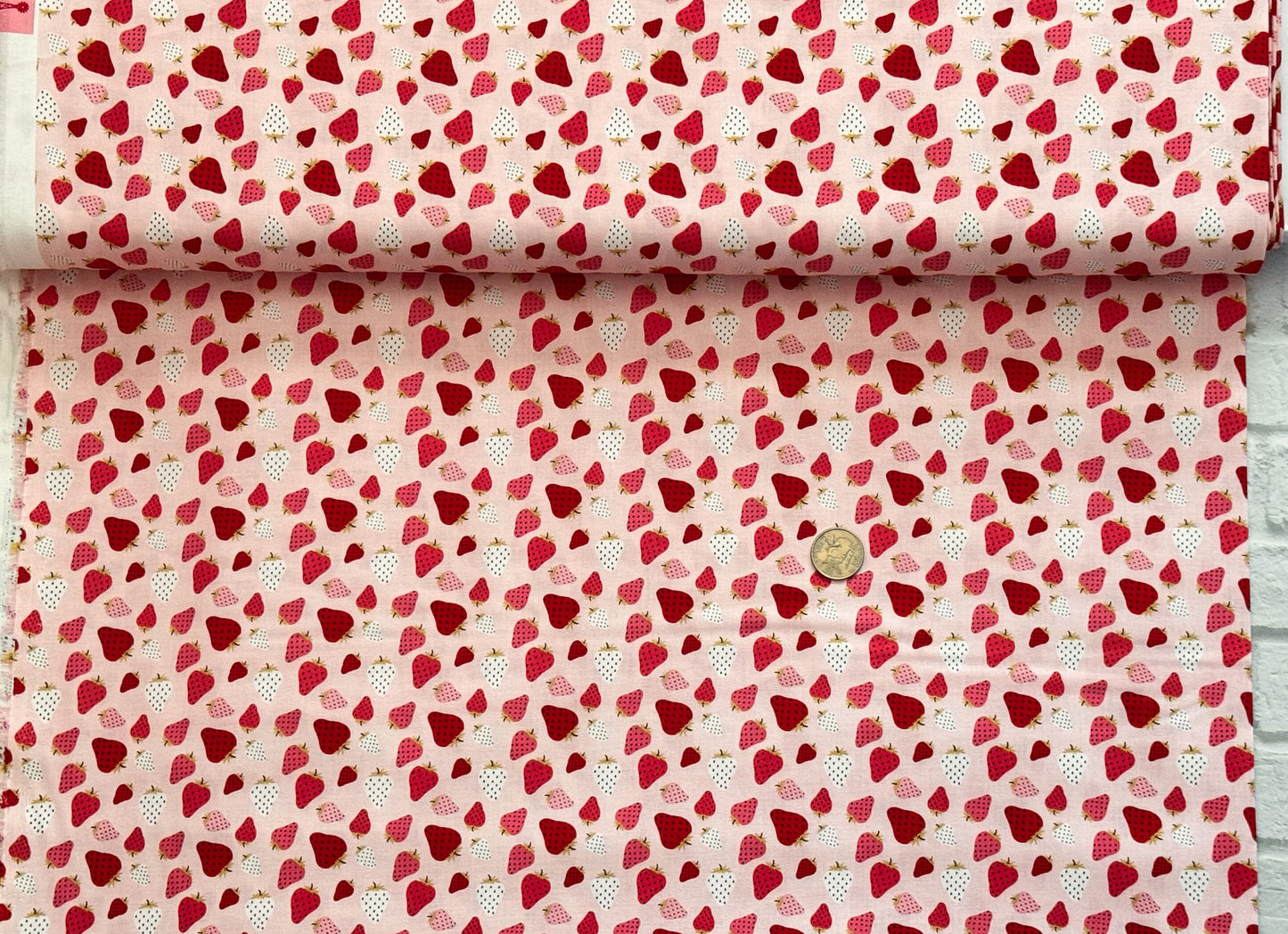 Poppie Cotton Prairie Sisters Homestead Strawberry Patch Pink Quilting Fabric