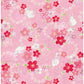 Kokka Rabbits and Sakura Cotton Dobby YGA-89040-1A Pink Japanese Fabric