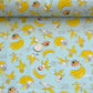 Cotton Kobayashi Cats and Bananas Blue Japanese Fabric