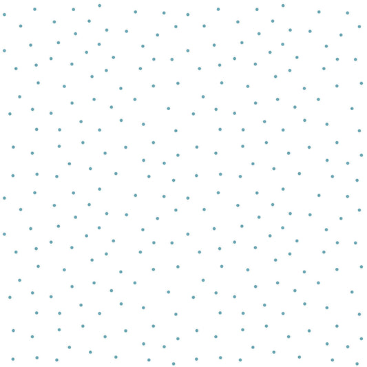 Maywood Kimberbell Basics Tiny Dots White/Teal Quilting Fabric
