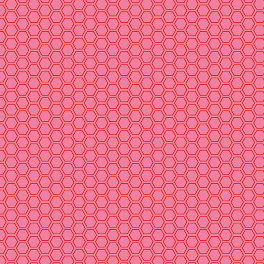 Kimberbell Basics Honeycomb Pink Fabric Maywood Studio