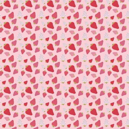 Poppie Cotton Prairie Sisters Homestead Strawberry Patch Pink Quilting Fabric