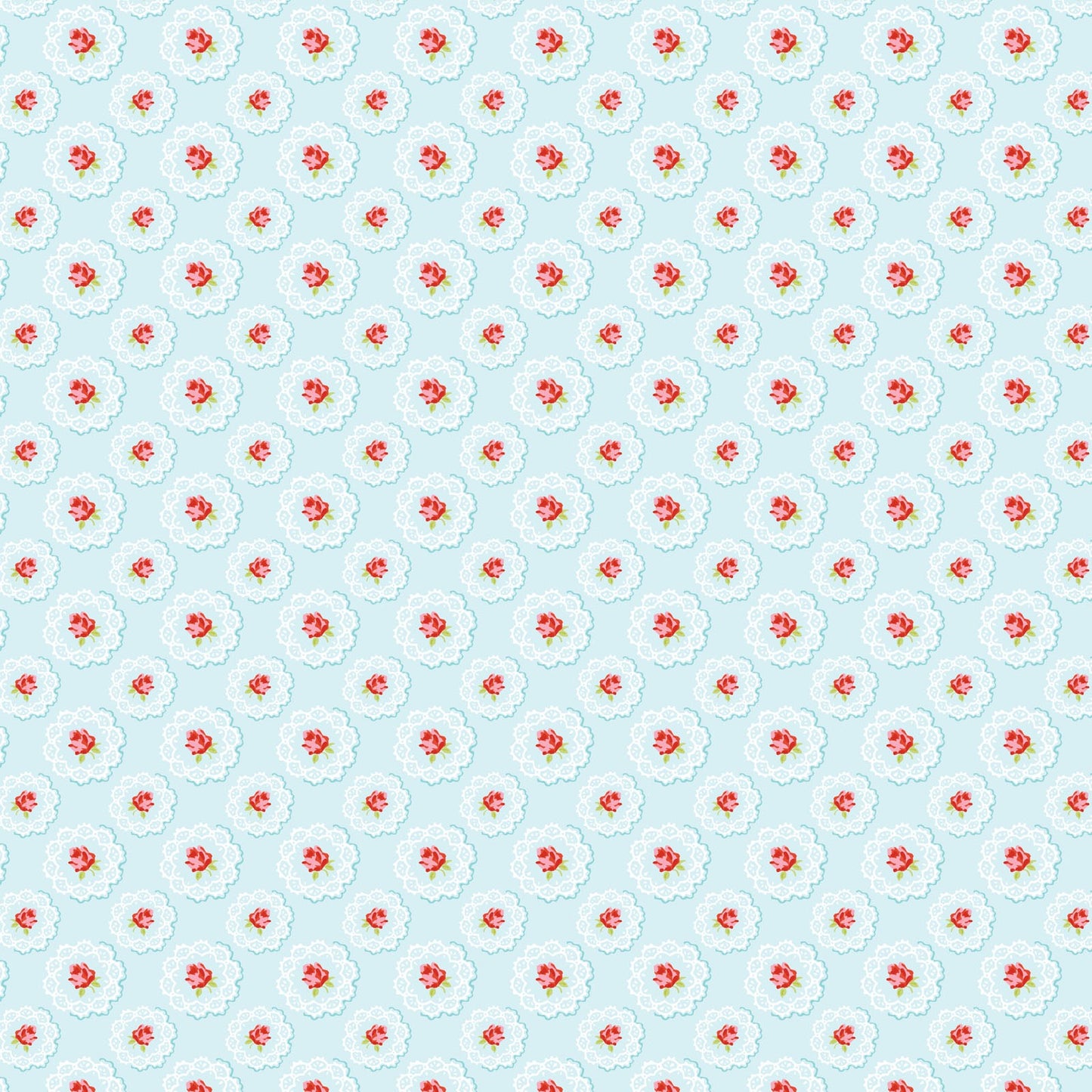Poppie Cotton Fabric Market Day Doily Teal