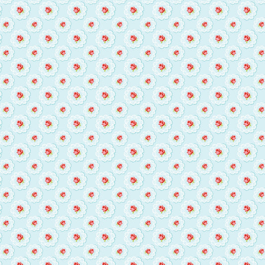 Poppie Cotton Fabric Market Day Doily Teal