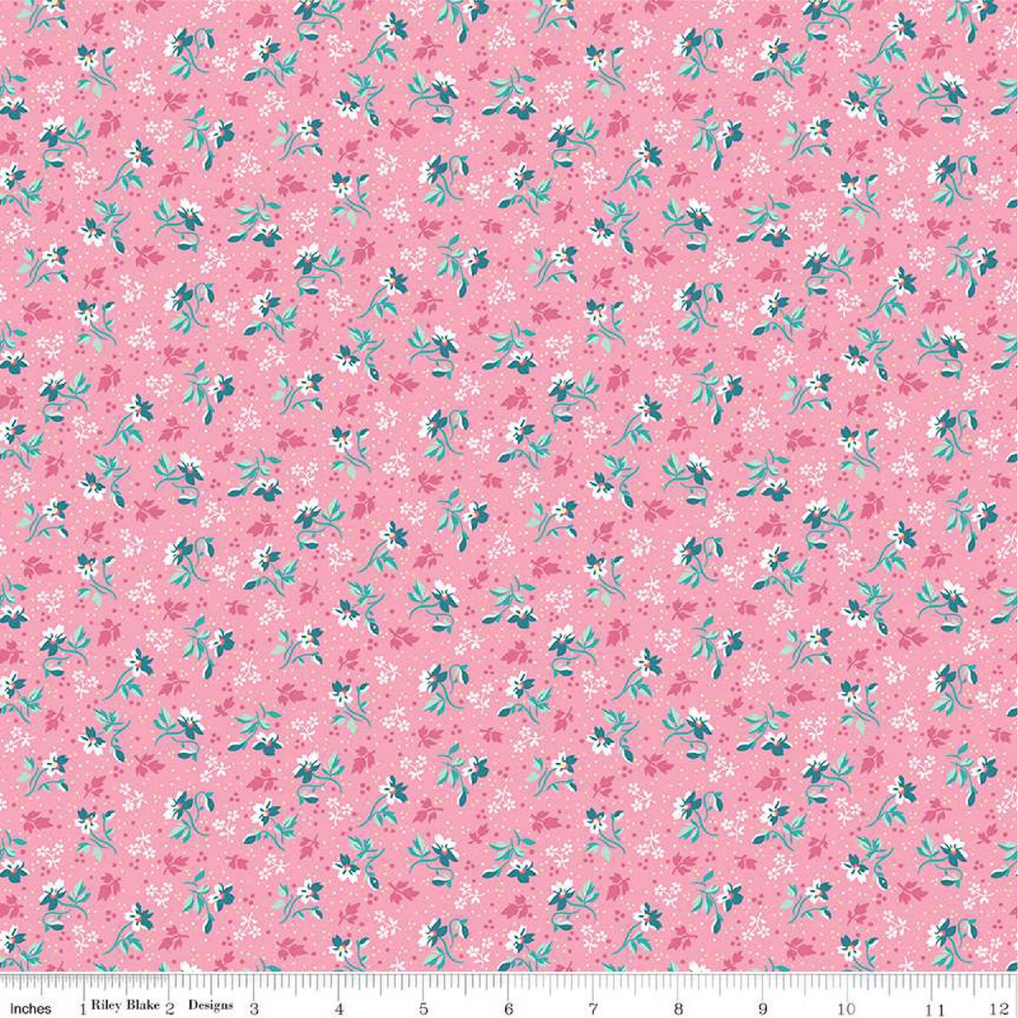 Riley Blake Precious Petites Flowers Pink Quilting Fabric