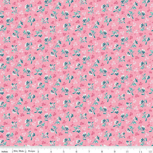 Riley Blake Precious Petites Flowers Pink Quilting Fabric