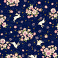 Quilt Gate Usagi II Rabbit and Cherry Blossoms Navy Blue 12A