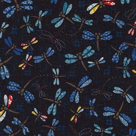 Japanese Fabric Dragonfly in Blue Sevenberry