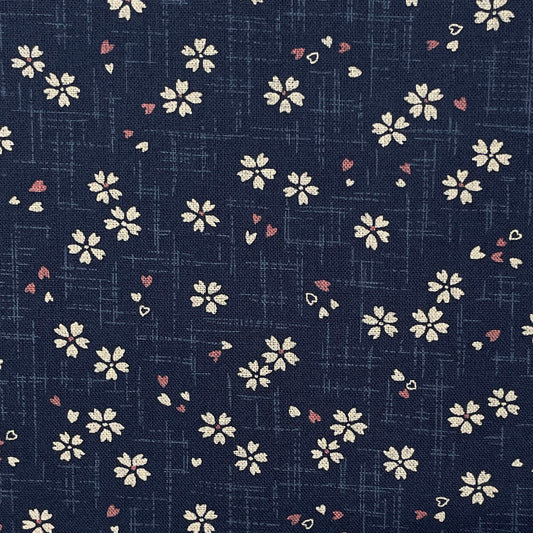 Sevenberry Japanese Fabric Cherry Blossoms Navy Blue