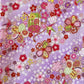 Japanese Fabric Paper Crane and Flowers Cherry Blossoms Metallic Gold Accent