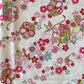 Japanese Fabric Paper Crane and Flowers Cherry Blossoms Metallic Gold Accent