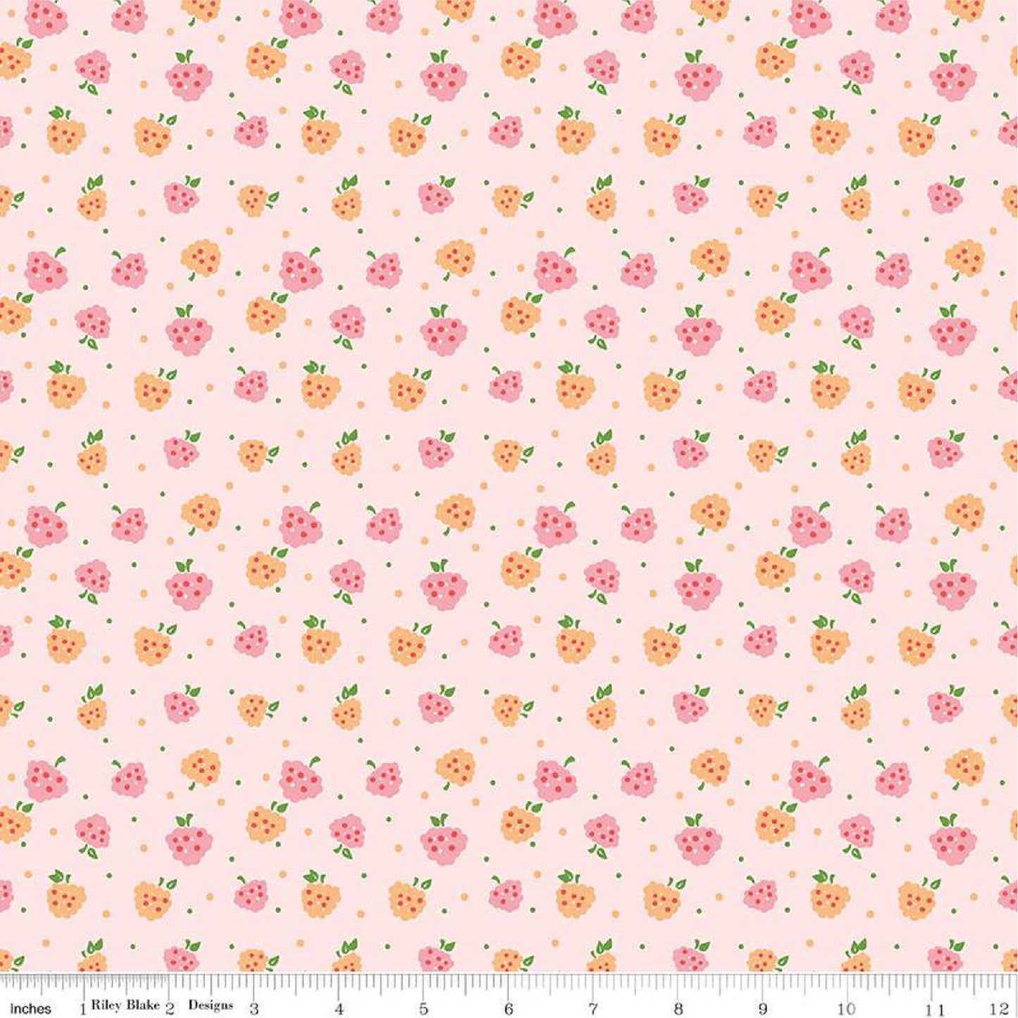 Riley Blake Summer Skies and Fireflies Raspberries Pink Quilting Fabric