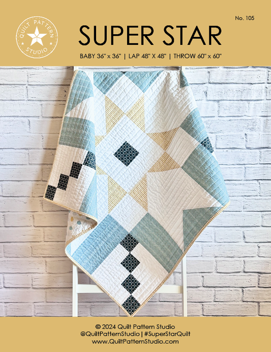 Super Star Quilt PDF Pattern 3 sizes