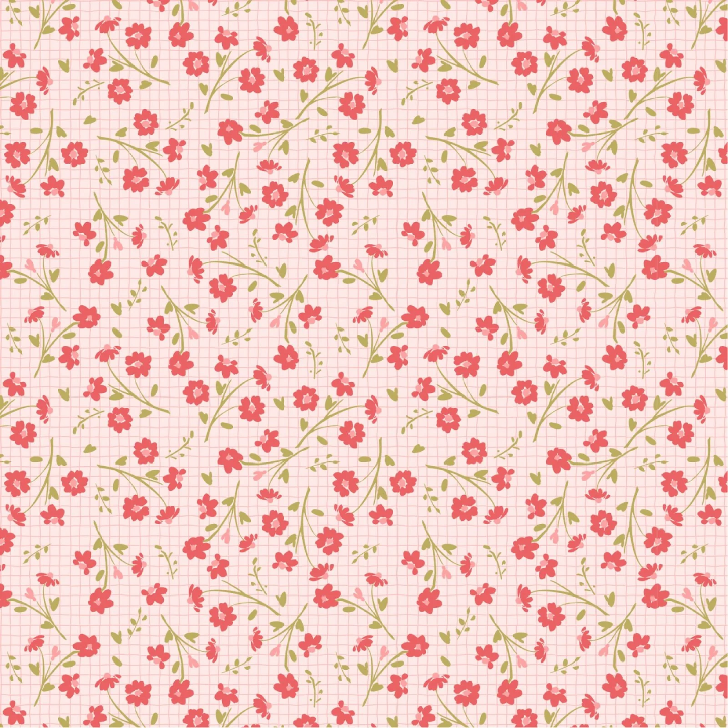 Poppie Cotton Treasured Threads Dottie Pink Fabric