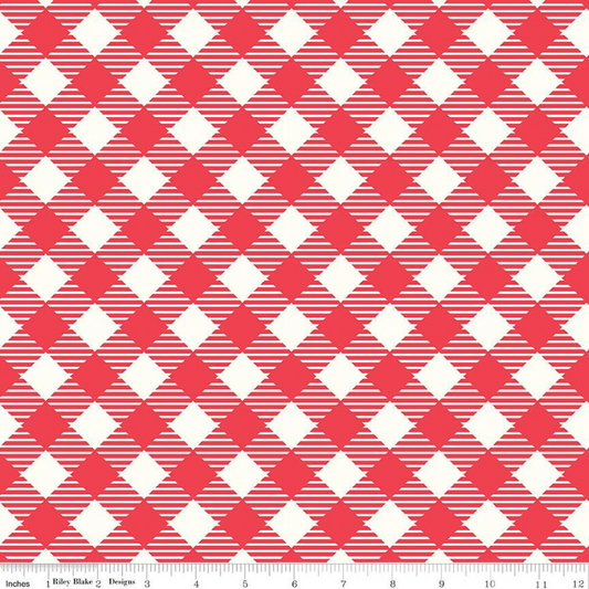 Wide Back Bee Ginghams Cayenne By Lori Holt Riley Blake 108" Wide Quilt Back Fabric