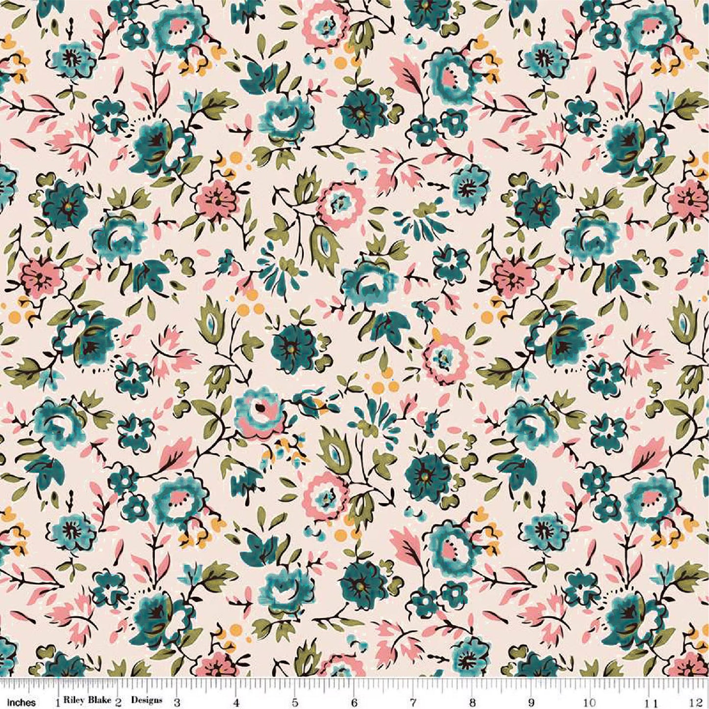 Wide Back Piece & Plenty Floral Latte Riley Blake 108" Wide Quilt Back Fabric