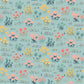 Painted Blossoms Wild Flowers Teal Poppie Cotton Fabric