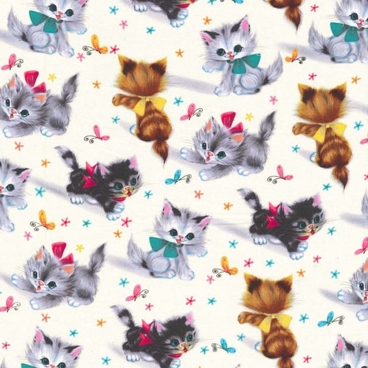Kitties on Cream Michael Miller Fabrics CX3696-CREM-D