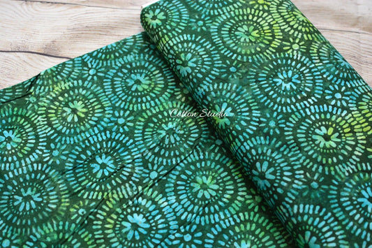 Batik Tiki Dots Jade Michael Miller Fabrics Baja Batiks BT9182