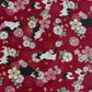 Hachiware Romance Tuxedo Cats and Cherry Blossoms Red Japanese Fabric