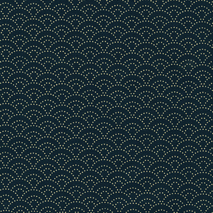 Japanese Fabric Seigaiha Waves in Navy Blue Sevenberry